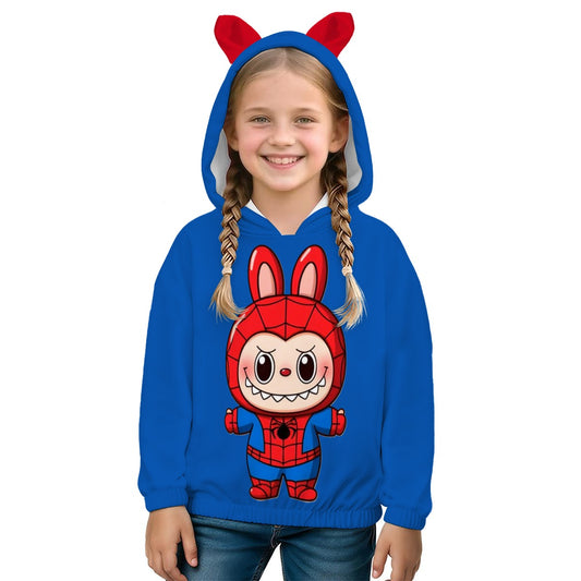 LABUBU SPIDERMAN HOODED SWEATSHIRT - KIDS SWEATSHIRT HOODIE