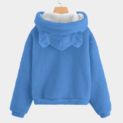 🐻✨Labubu Christmas Bear-Ears Hoodie – Ultra-Soft Borg Fleece