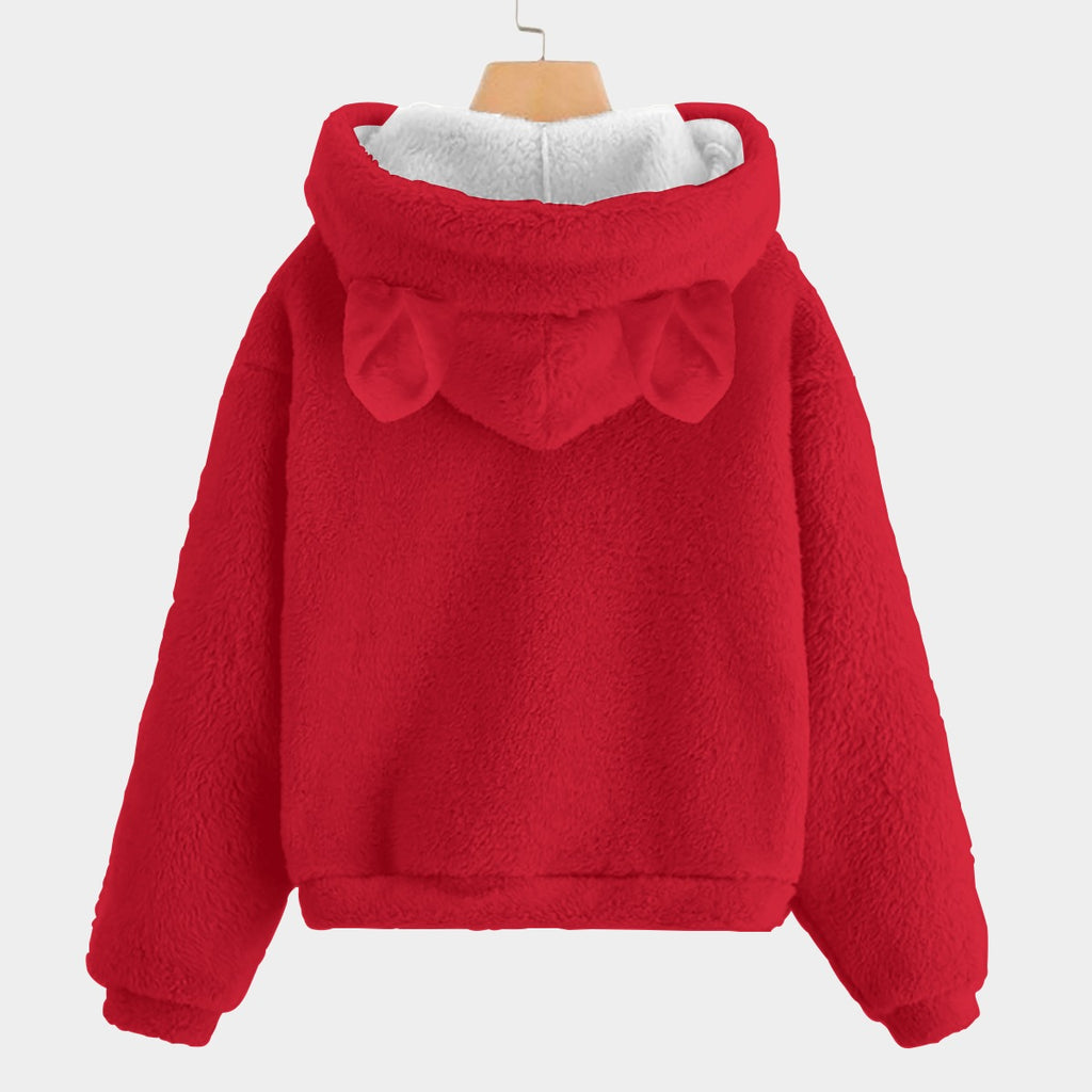 🐻✨Labubu Christmas Bear-Ears Hoodie – Ultra-Soft Borg Fleece BOGO Special!