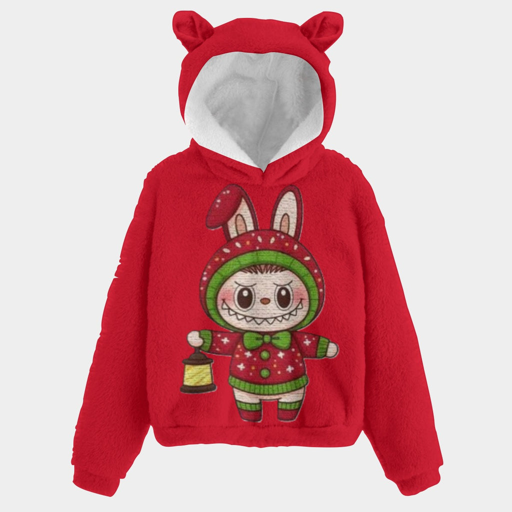 🐻✨Labubu Christmas Bear-Ears Hoodie – Ultra-Soft Borg Fleece BOGO Special!
