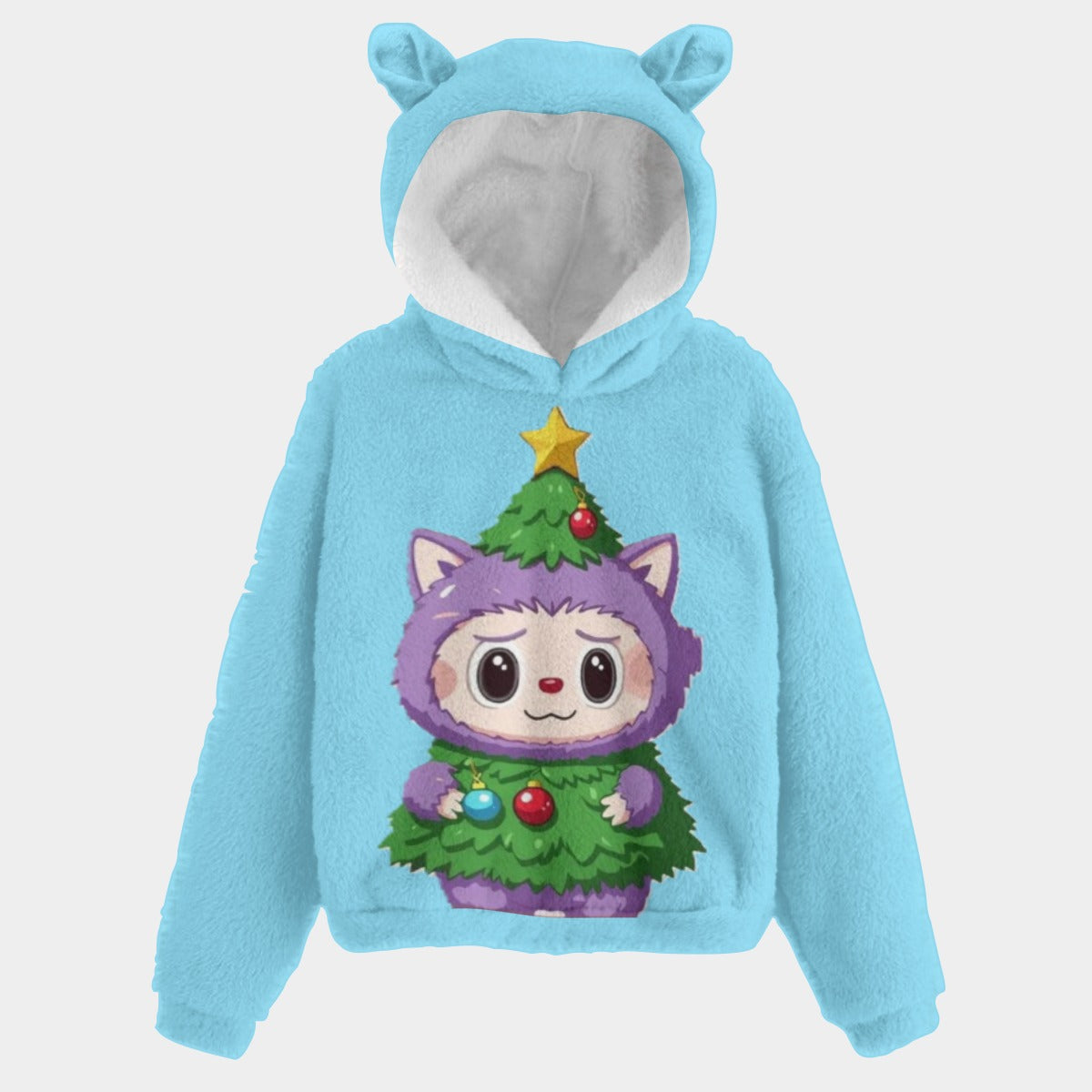 🐻✨Labubu Christmas Bear-Ears Hoodie – Ultra-Soft Borg Fleece BOGO Special!