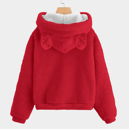🐻✨Labubu Christmas Bear-Ears Hoodie – Ultra-Soft Borg Fleece BOGO Special!