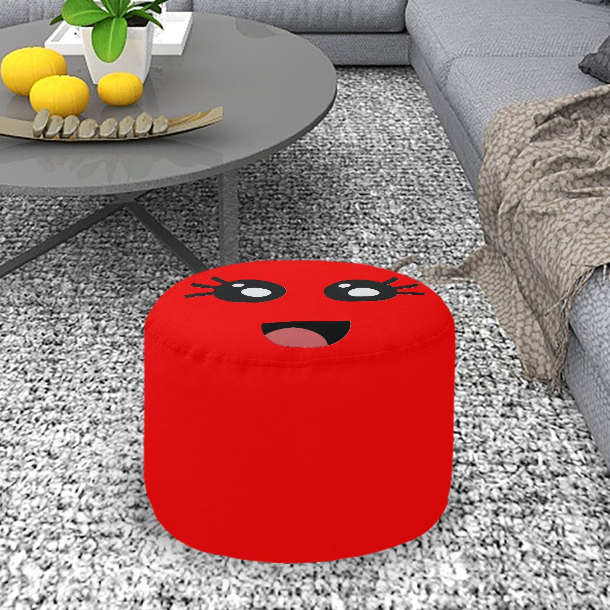 Smunchies Face Round Pouf Ottomans