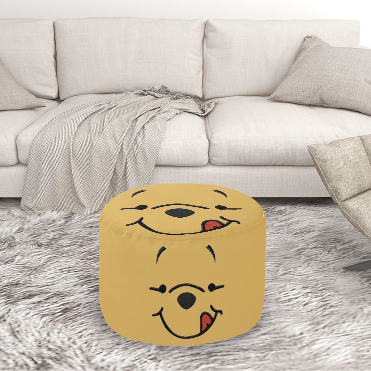Pooh Bear Ottoman - Round Pouf Ottoman