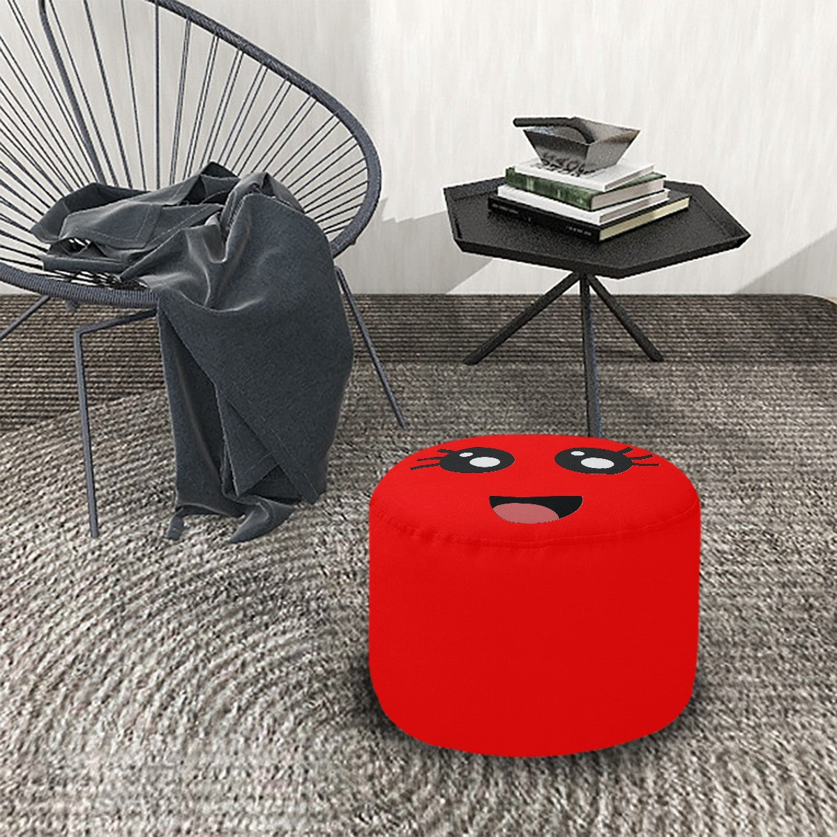Smunchies Face Round Pouf Ottomans