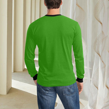 🎄“Resting Grinch Face” Long Sleeve Tee – Men’s Christmas Mischief Shirt - MENS CHRISTMAS SHIRTS  - Men's Long Sleeve T-shirt (GRINCH CHRISTMAS SHIRTS)