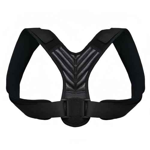 Posture Corrector, Back Brace for Women and Men, Adjustable Back Support, Shoulder Straightener for Improving Hunchback L Black