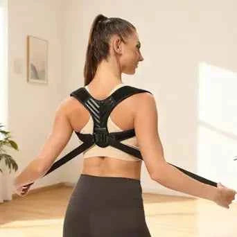Posture Corrector, Back Brace for Women and Men, Adjustable Back Support, Shoulder Straightener for Improving Hunchback L Black