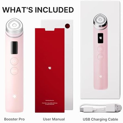 medicube Booster Pro | 6-in-1 Real Glass Glow Beauty Massager | for Clear, Radiant, Firmer-Looking Skin | Korean Skin Care | Pink