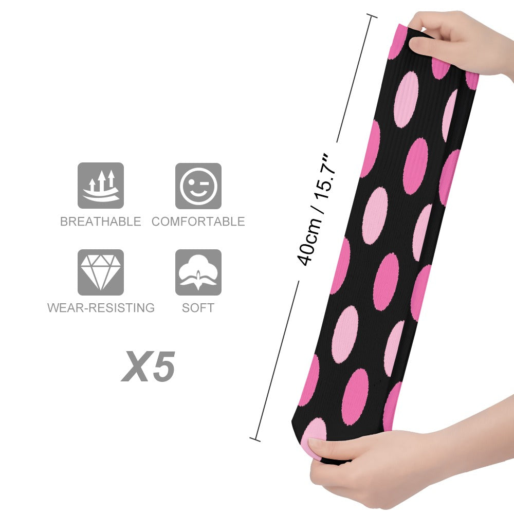 The Viral - POLKA DOT BREATHABLE STOCKINGS — PACK OF 5 (SAME PATTERN)