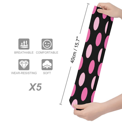 The Viral - POLKA DOT BREATHABLE STOCKINGS — PACK OF 5 (SAME PATTERN)