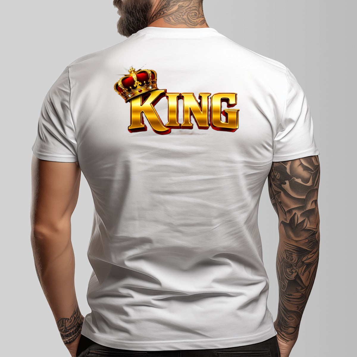 "KING" Unisex O-neck Short Sleeve T-shirt |Cotton