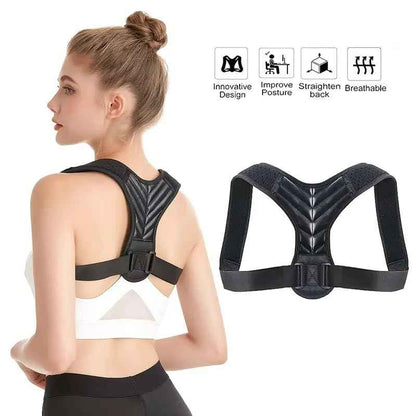 Posture Corrector, Back Brace for Women and Men, Adjustable Back Support, Shoulder Straightener for Improving Hunchback L Black