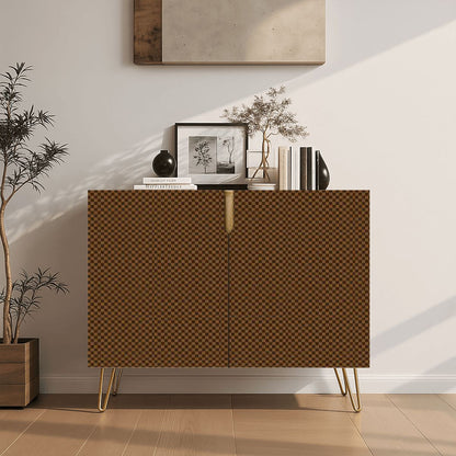 Exclusive Checker Design Wooden Storage Cabinet