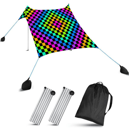 Neon Checker Beach Canopy