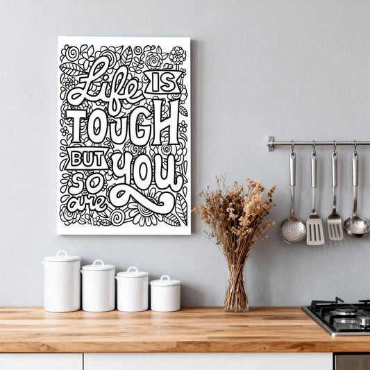 READY TO PAINT Graphic Framed Canvas Painting Framed Canvas Painting (2:3) (Vertical)