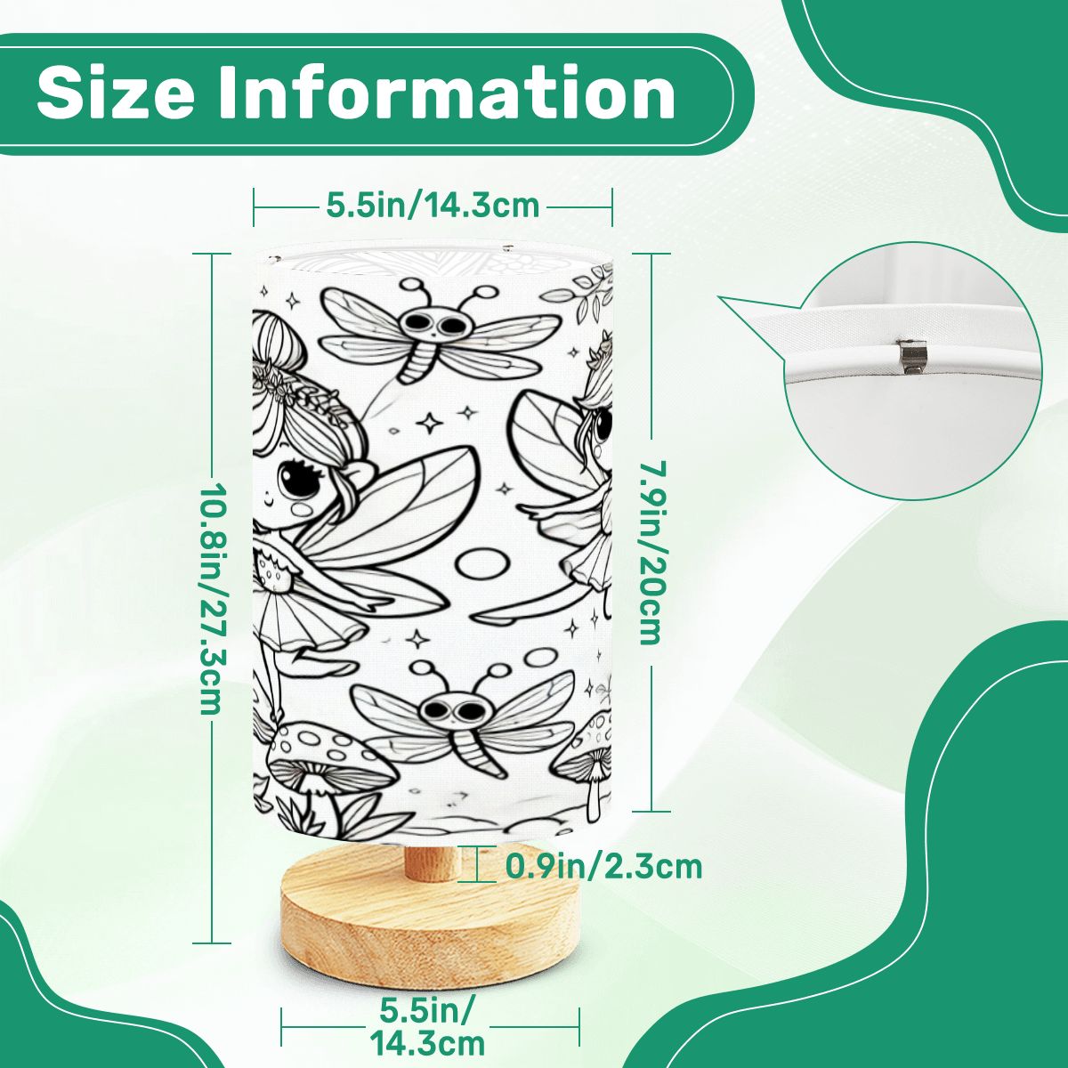 Kid's Colorable Lamp Set- DIY Paintable/Colorable Table Lamp