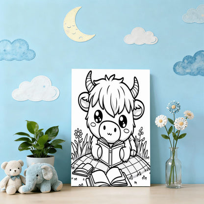 READY TO PAINT Graphic Framed Canvas Painting, Framed Canvas Painting (2:3) (Vertical)