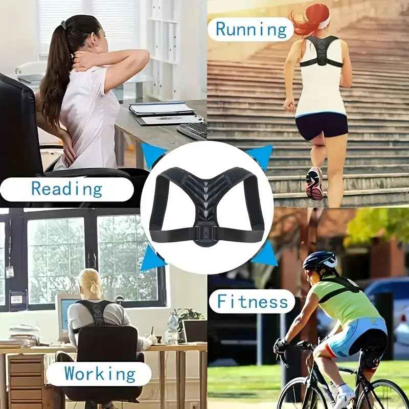 Posture Corrector, Back Brace for Women and Men, Adjustable Back Support, Shoulder Straightener for Improving Hunchback L Black