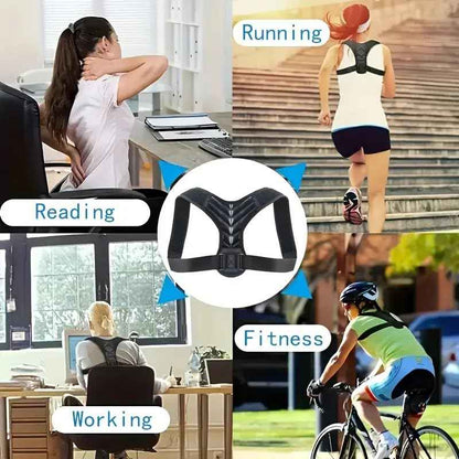 Posture Corrector, Back Brace for Women and Men, Adjustable Back Support, Shoulder Straightener for Improving Hunchback L Black