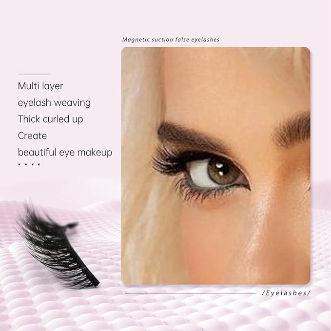 Eyelashes Magnetic,Lashes Eyelashes With Applicator,Reusable Magnetic Eyelashes, Lashes,Natural Look No Glue