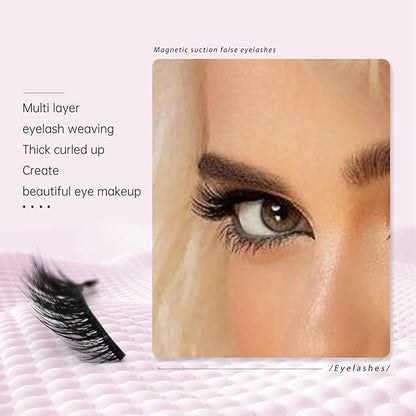 Eyelashes Magnetic,Lashes Eyelashes With Applicator,Reusable Magnetic Eyelashes, Lashes,Natural Look No Glue