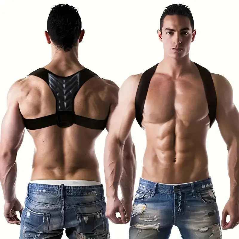Posture Corrector, Back Brace for Women and Men, Adjustable Back Support, Shoulder Straightener for Improving Hunchback L Black
