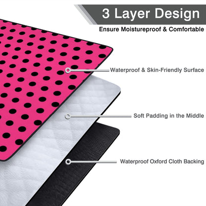 Outdoor Beach/Picnic Blanket Polka Dot Designs (HOT PINK)