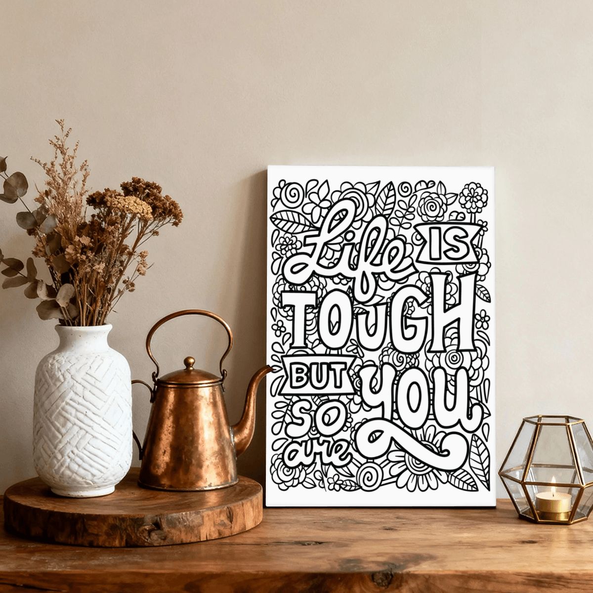 READY TO PAINT Graphic Framed Canvas Painting Framed Canvas Painting (2:3) (Vertical)