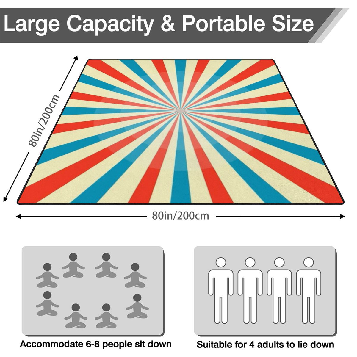 Outdoor Beach/Picnic Blanket - Big Top Circus Design