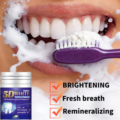 5D Teeth Whitening Powder, Tooth Cleaning Powder, Fresh Mint Flavor, Effective Shine And Deep Cleaning Toothpowder