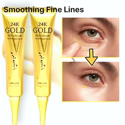 HOT NEW SELLER! LEBELAGE 24K Gold Eye Cream & Moisturizer [2 Pack] - K-Beauty Anti-Aging Korean Skincare with Pure Gold - Firming &amp; Hydrating Under Eye Cream for Dark Circles, Puffiness and Wrinkles (1.35 fl.oz x 2)