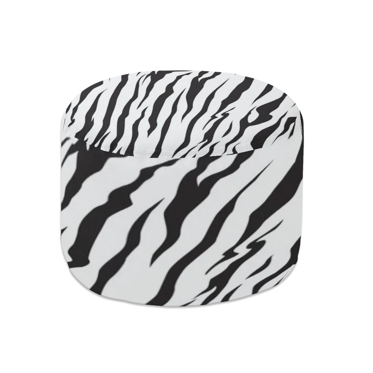 Animal Print Round Pouf Ottoman