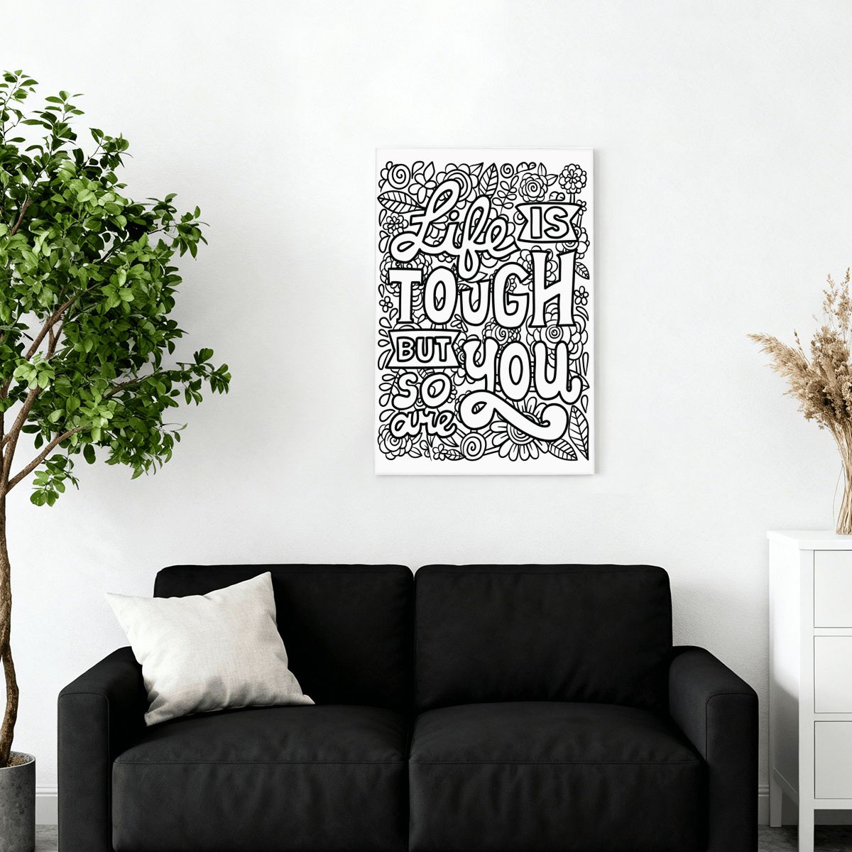 READY TO PAINT Graphic Framed Canvas Painting Framed Canvas Painting (2:3) (Vertical)