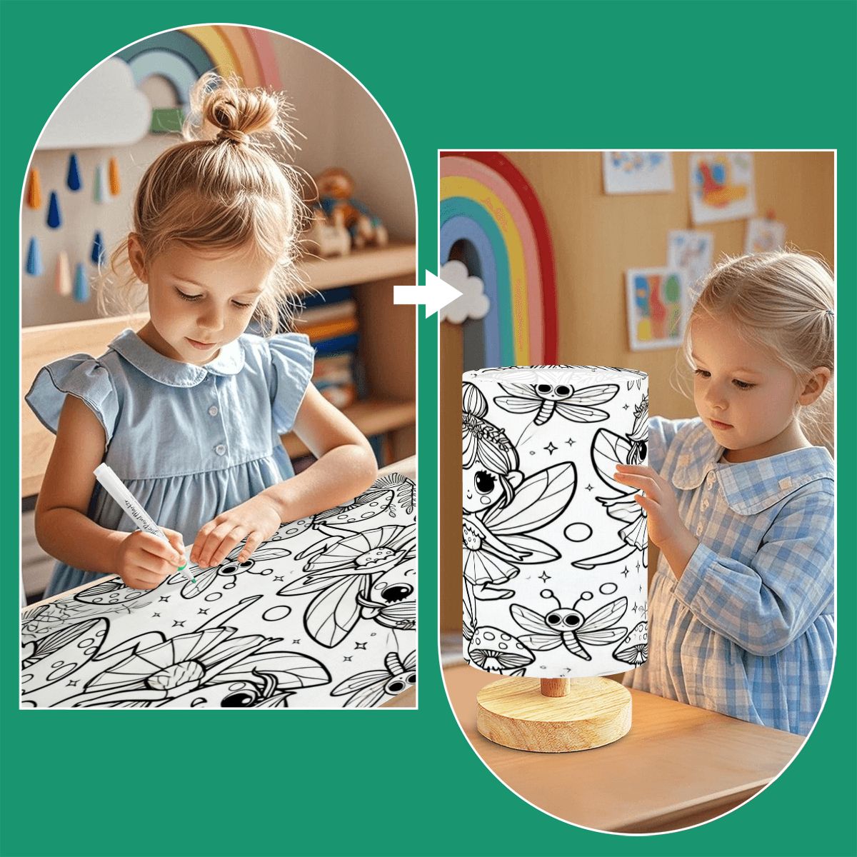 KIDS FAVE! Colorable/Paintable Lamps-DIY Paintable Table Lamp W/REMOTE