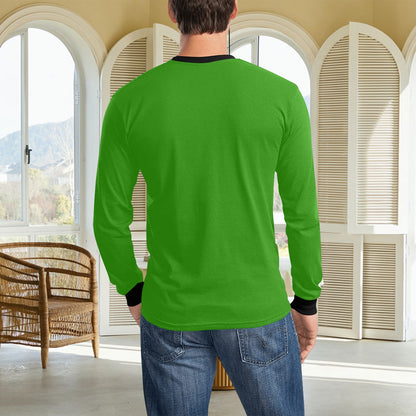 🎄“Resting Grinch Face” Long Sleeve Tee – Men’s Christmas Mischief Shirt - MENS CHRISTMAS SHIRTS  - Men's Long Sleeve T-shirt (GRINCH CHRISTMAS SHIRTS)