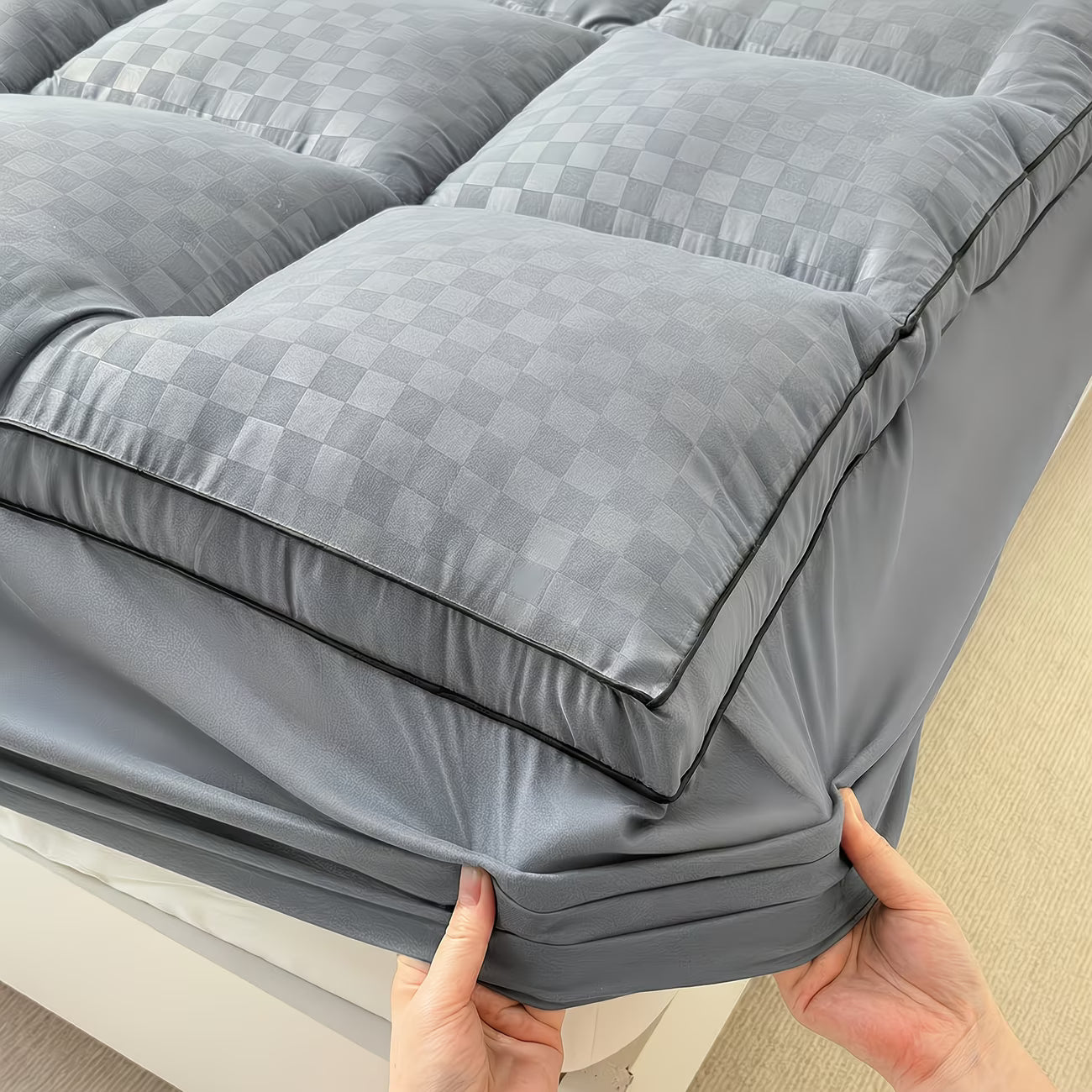Cool Mattress Protector, Mattress Cover, Quilting Elasticity Stretchable from 8 to 21 Inches Deep Pockets Mattress Pad for Bed, Cool Bedding, The Comfort of The Bedroom, Quilted Design, Closely Fit, Machine-Washable Mattress Protector