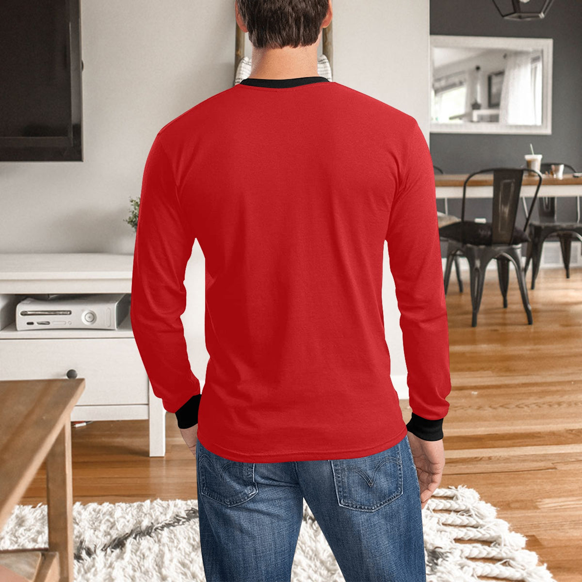 🎄“Resting Grinch Face” Long Sleeve Tee – Men’s Christmas Mischief Shirt - MENS CHRISTMAS SHIRTS  - Men's Long Sleeve T-shirt (GRINCH CHRISTMAS SHIRTS)