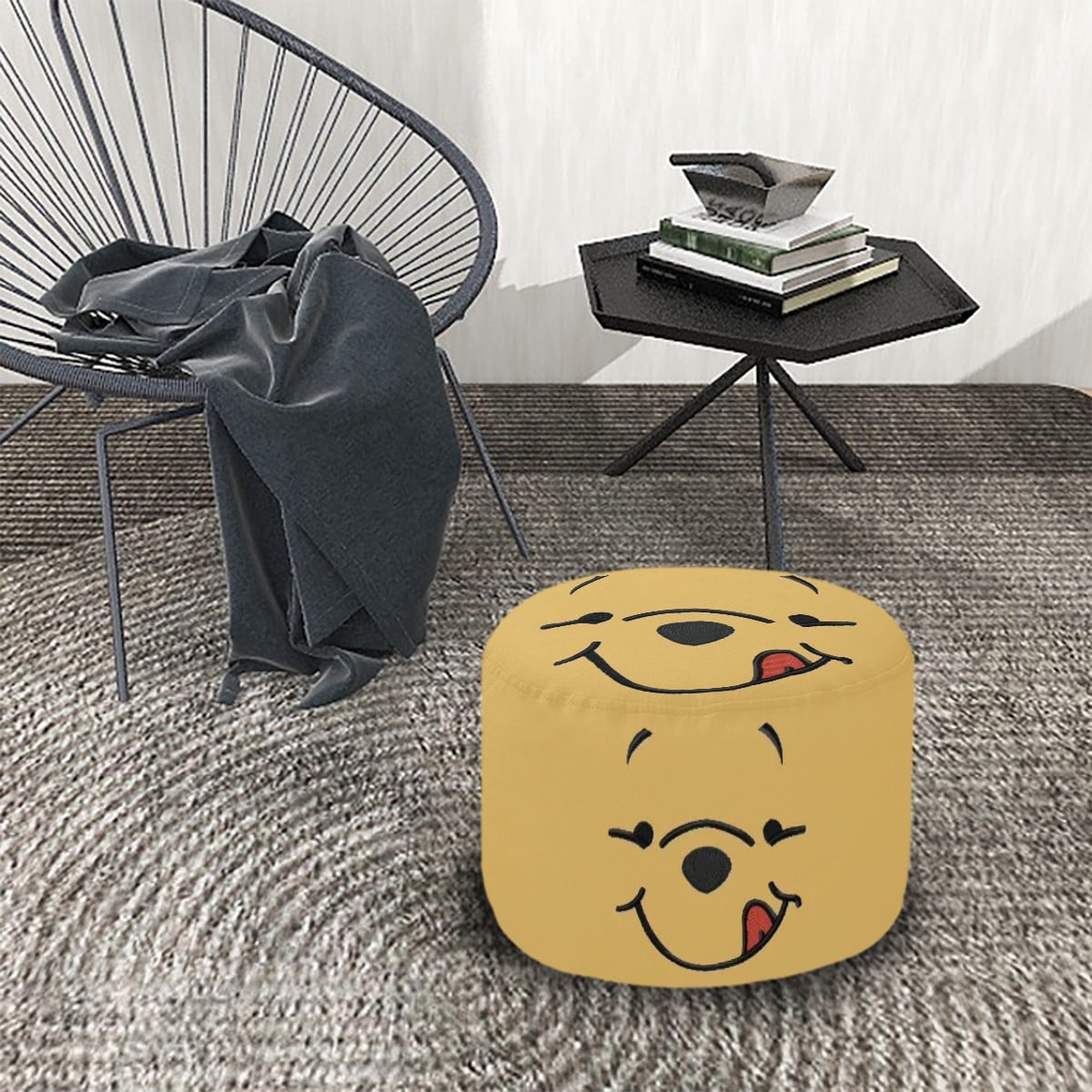 Pooh Bear Ottoman - Round Pouf Ottoman