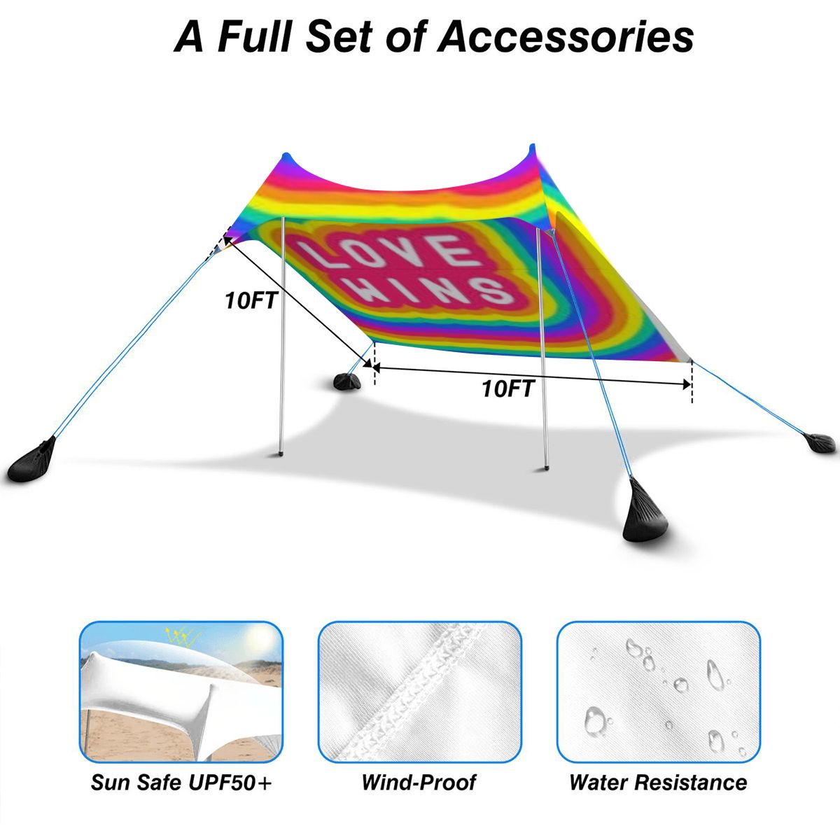 Love Wins Design Beach Canopy- Beach Tent