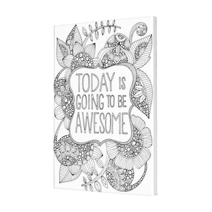 READY TO PAINT Graphic Framed Canvas Painting, Framed Canvas Painting (2:3) (Vertical)