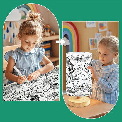 Kid's Colorable Lamp Set- DIY Paintable/Colorable Table Lamp