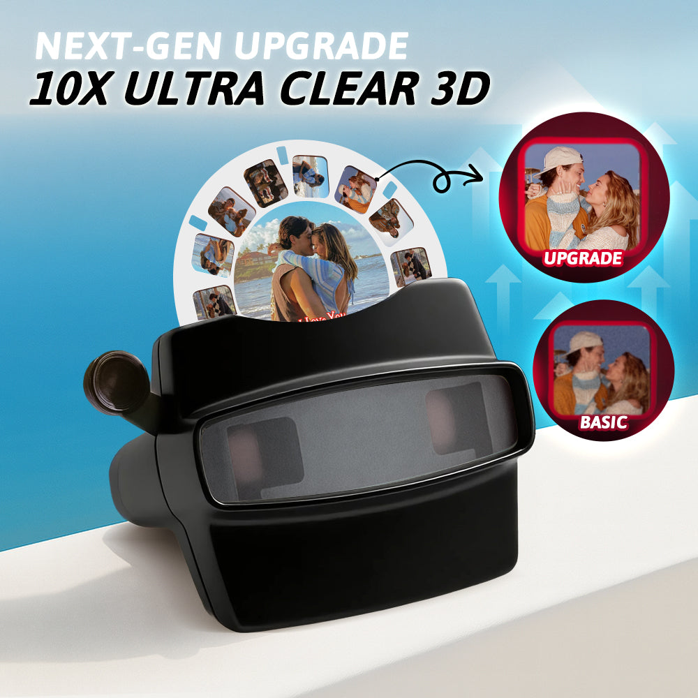 NEW HIT PRODUCT! Completely upgraded custom 3D Viewfinder and Reel 10x Ultra-Clear 3D Upgraded Version Personalized Christmas Gifts Text and Photo Viewer with Your Own Photos