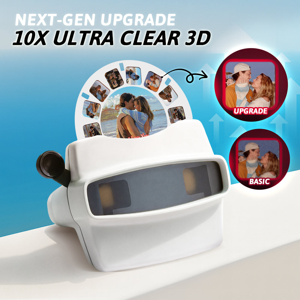 NEW HIT PRODUCT! Completely upgraded custom 3D Viewfinder and Reel 10x Ultra-Clear 3D Upgraded Version Personalized Christmas Gifts Text and Photo Viewer with Your Own Photos