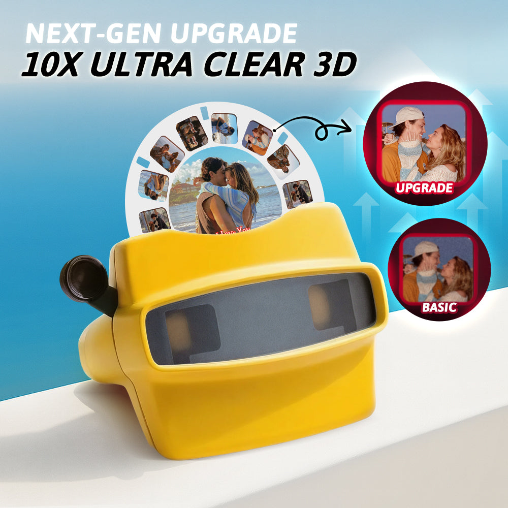 NEW HIT PRODUCT! Completely upgraded custom 3D Viewfinder and Reel 10x Ultra-Clear 3D Upgraded Version Personalized Christmas Gifts Text and Photo Viewer with Your Own Photos