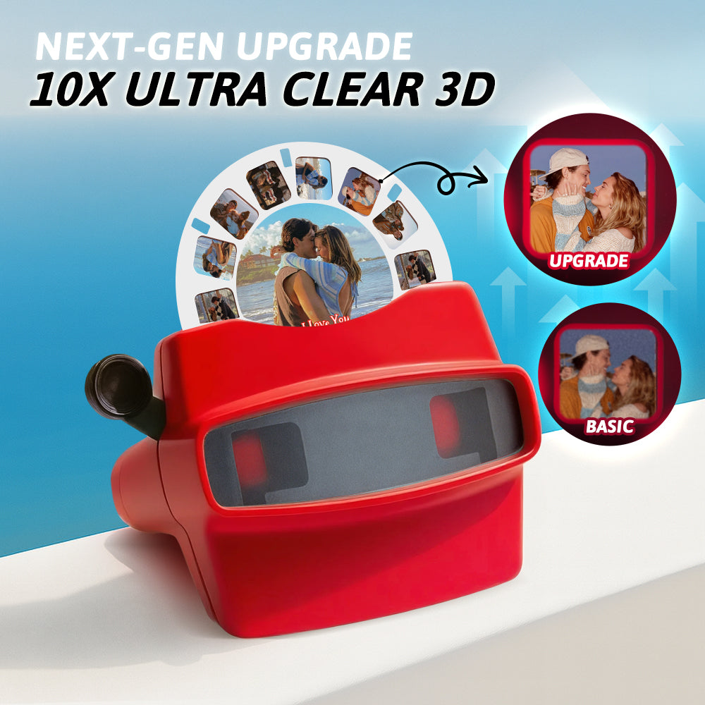 NEW HIT PRODUCT! Completely upgraded custom 3D Viewfinder and Reel 10x Ultra-Clear 3D Upgraded Version Personalized Christmas Gifts Text and Photo Viewer with Your Own Photos