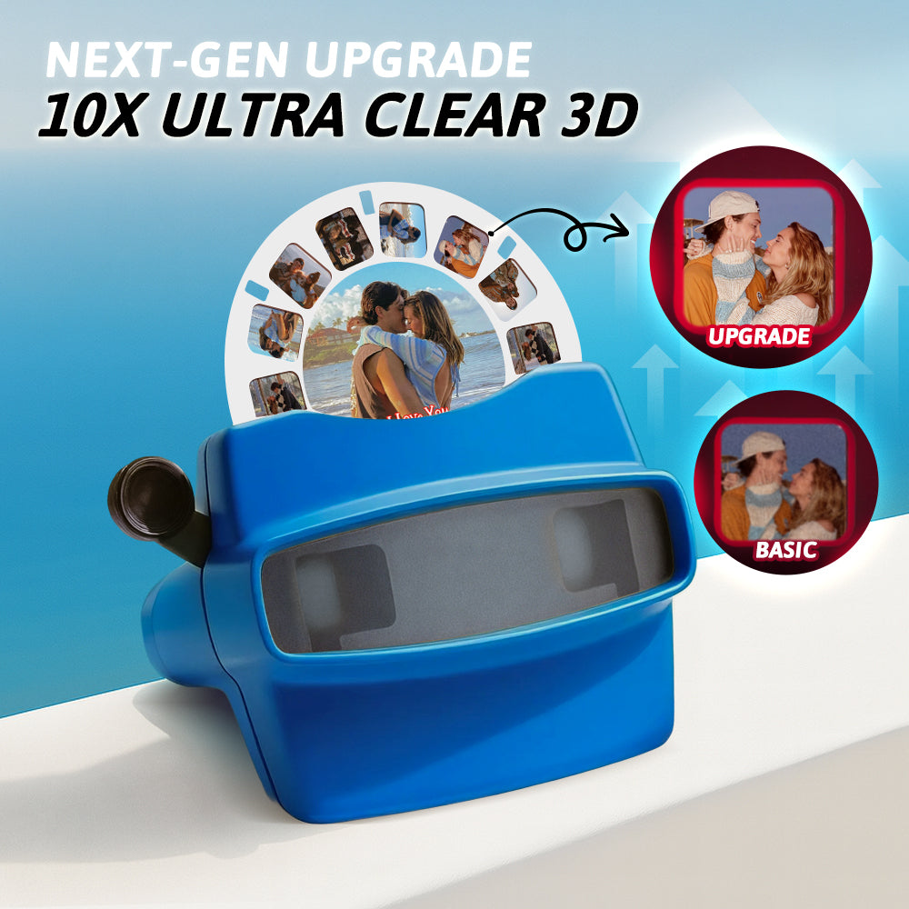 NEW HIT PRODUCT! Completely upgraded custom 3D Viewfinder and Reel 10x Ultra-Clear 3D Upgraded Version Personalized Christmas Gifts Text and Photo Viewer with Your Own Photos