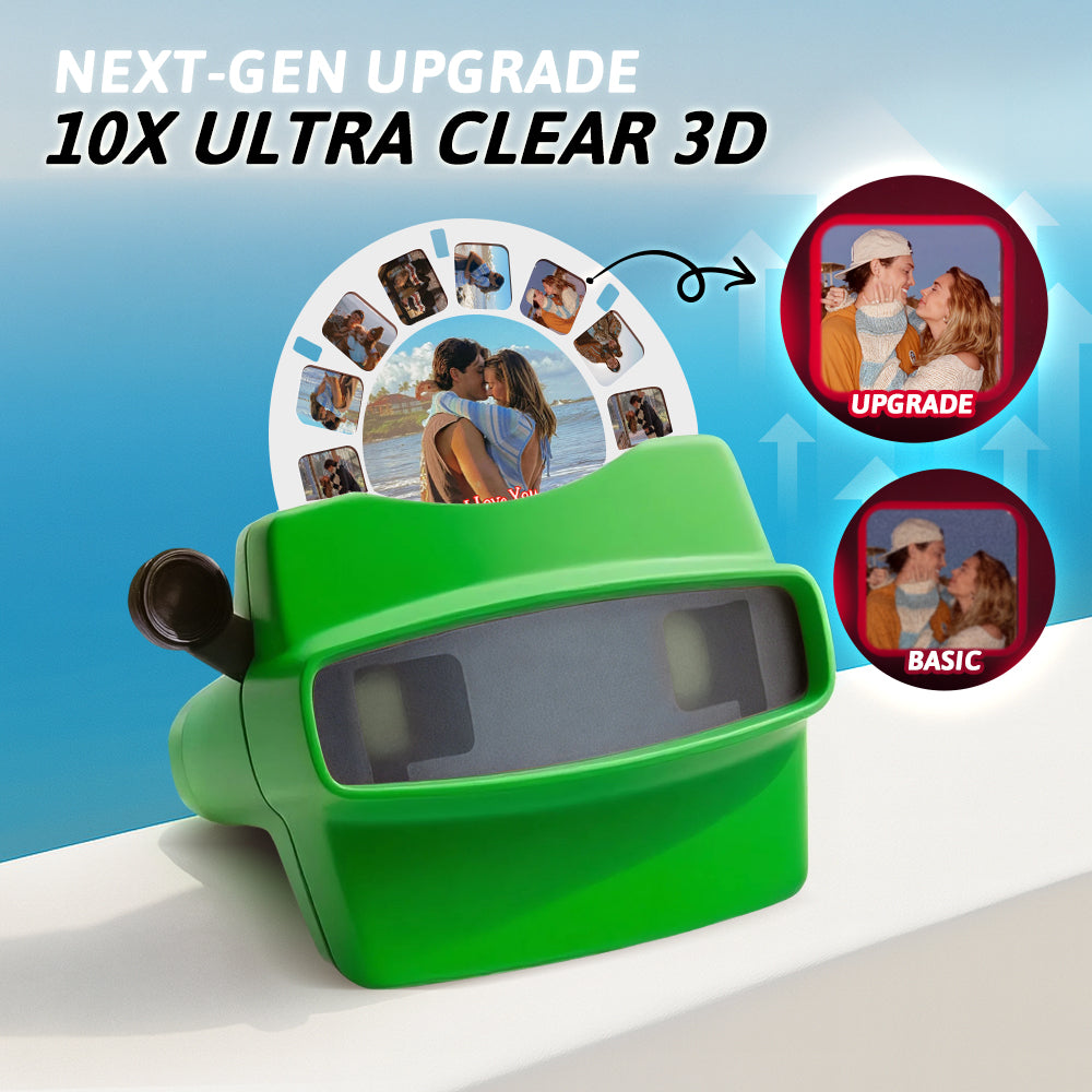 NEW HIT PRODUCT! Completely upgraded custom 3D Viewfinder and Reel 10x Ultra-Clear 3D Upgraded Version Personalized Christmas Gifts Text and Photo Viewer with Your Own Photos