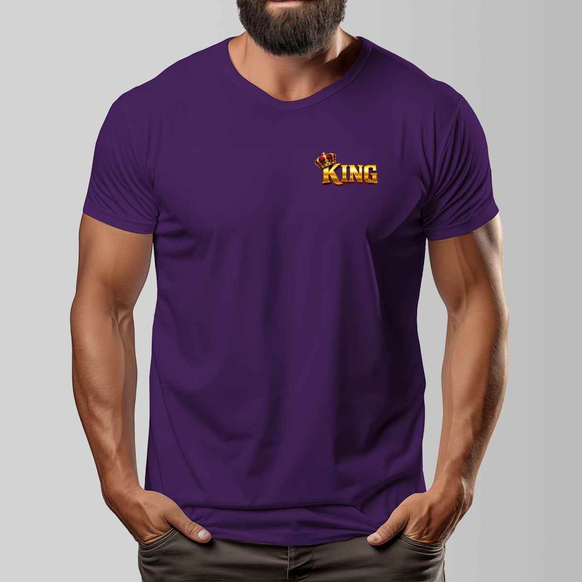"KING" Unisex O-neck Short Sleeve T-shirt |Cotton