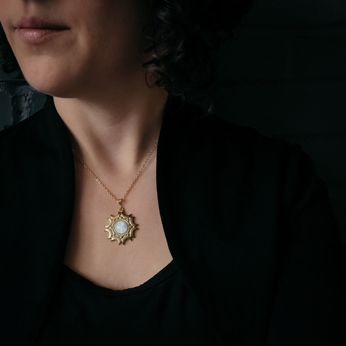 EXCLUSIVE- Lunar Witch Necklace - Rainbow Moonstone Pendant - GIFT ALERT! GIFT ALERT!